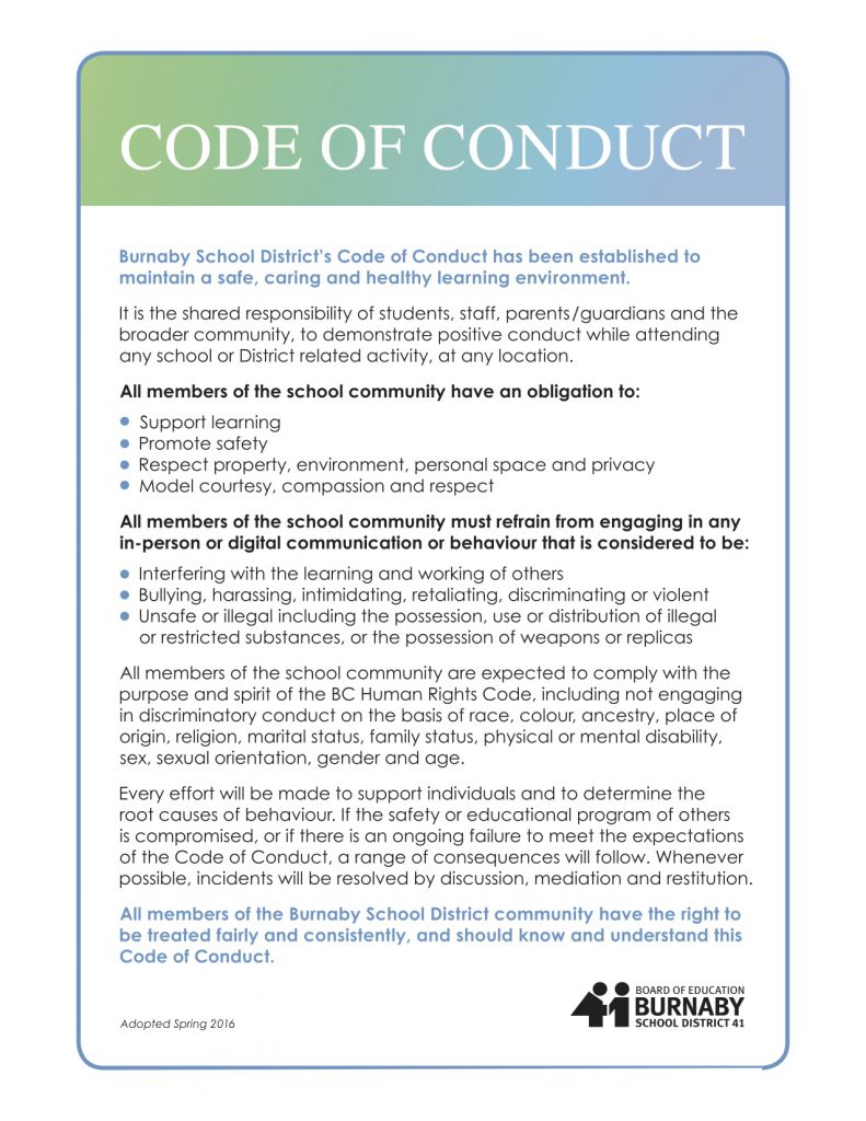 Code of Conduct | Aubrey Elementary School